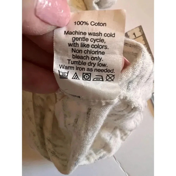 Madewell gray, cream tye crop top tee shirt size medium - Picture 5 of 8